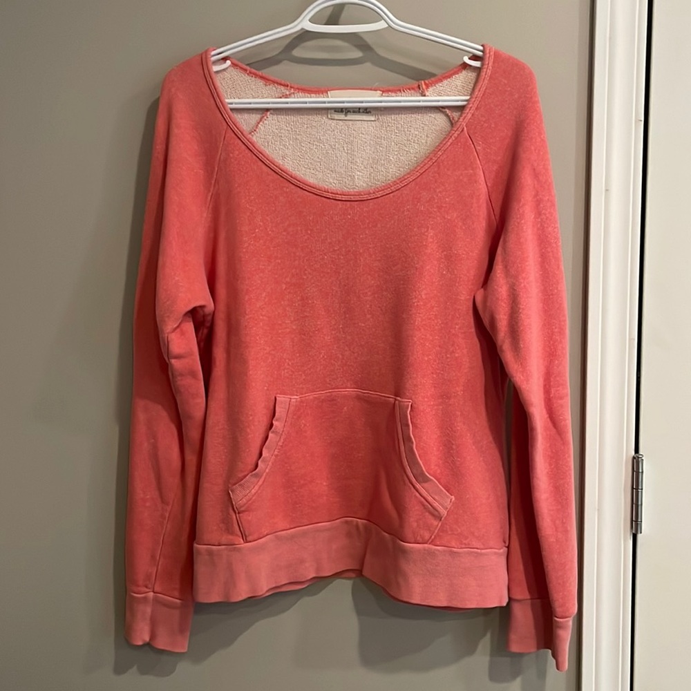 Made for Each Other soft heathered coral pullover sweatshirt